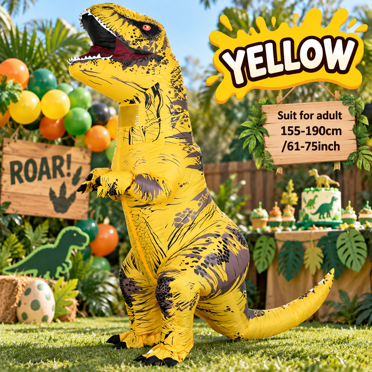 Inflatable T-Rex Costume – Adult Dinosaur Blow-Up Costume