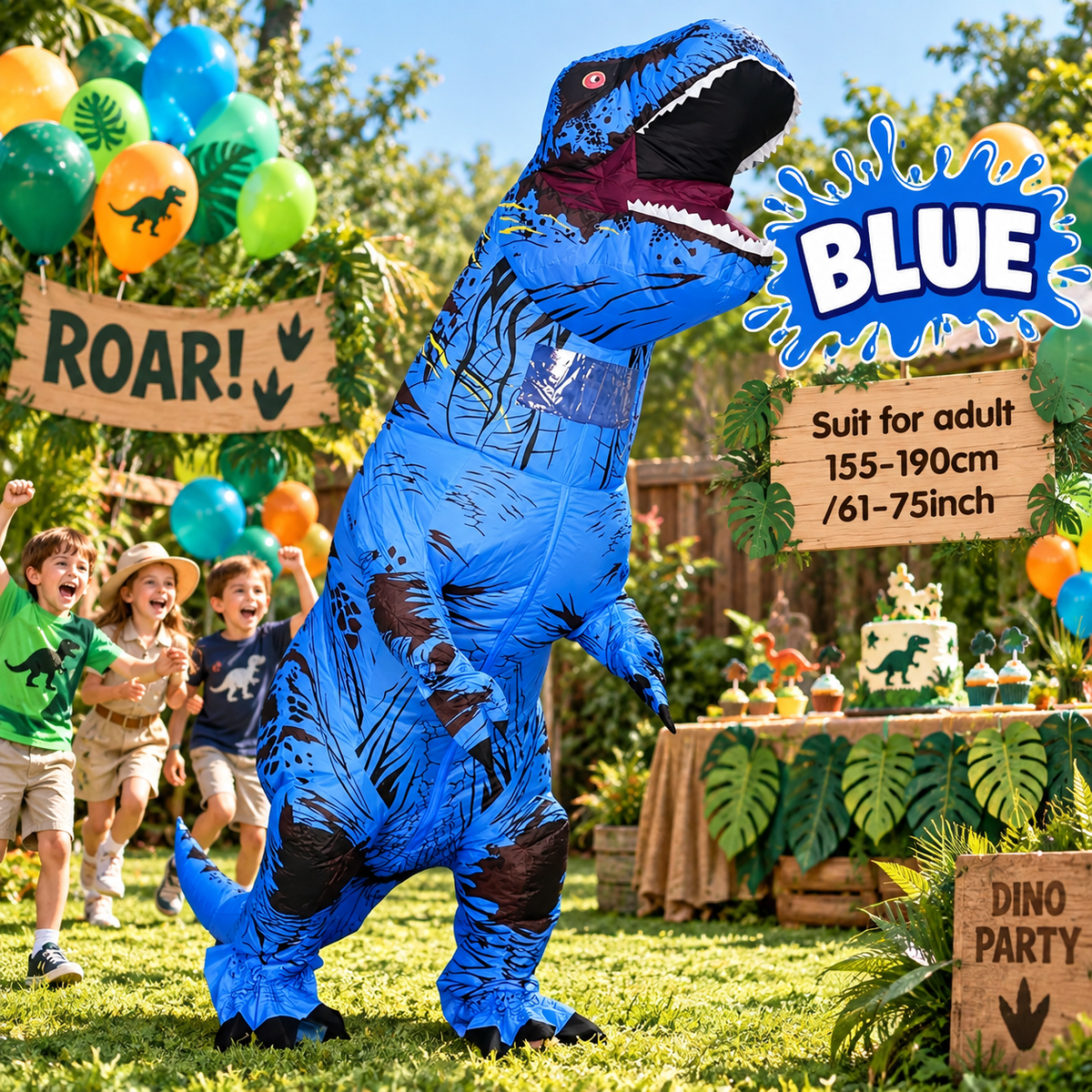 Inflatable T-Rex Costume – Adult Dinosaur Blow-Up Costume
