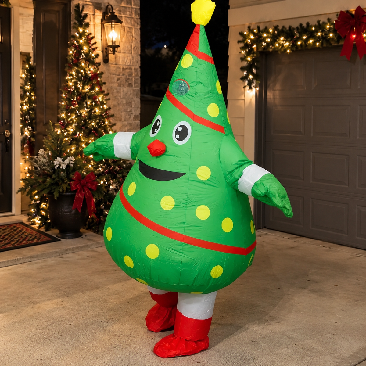 Inflatable Christmas Tree Costume – Adult Holiday Party Costume