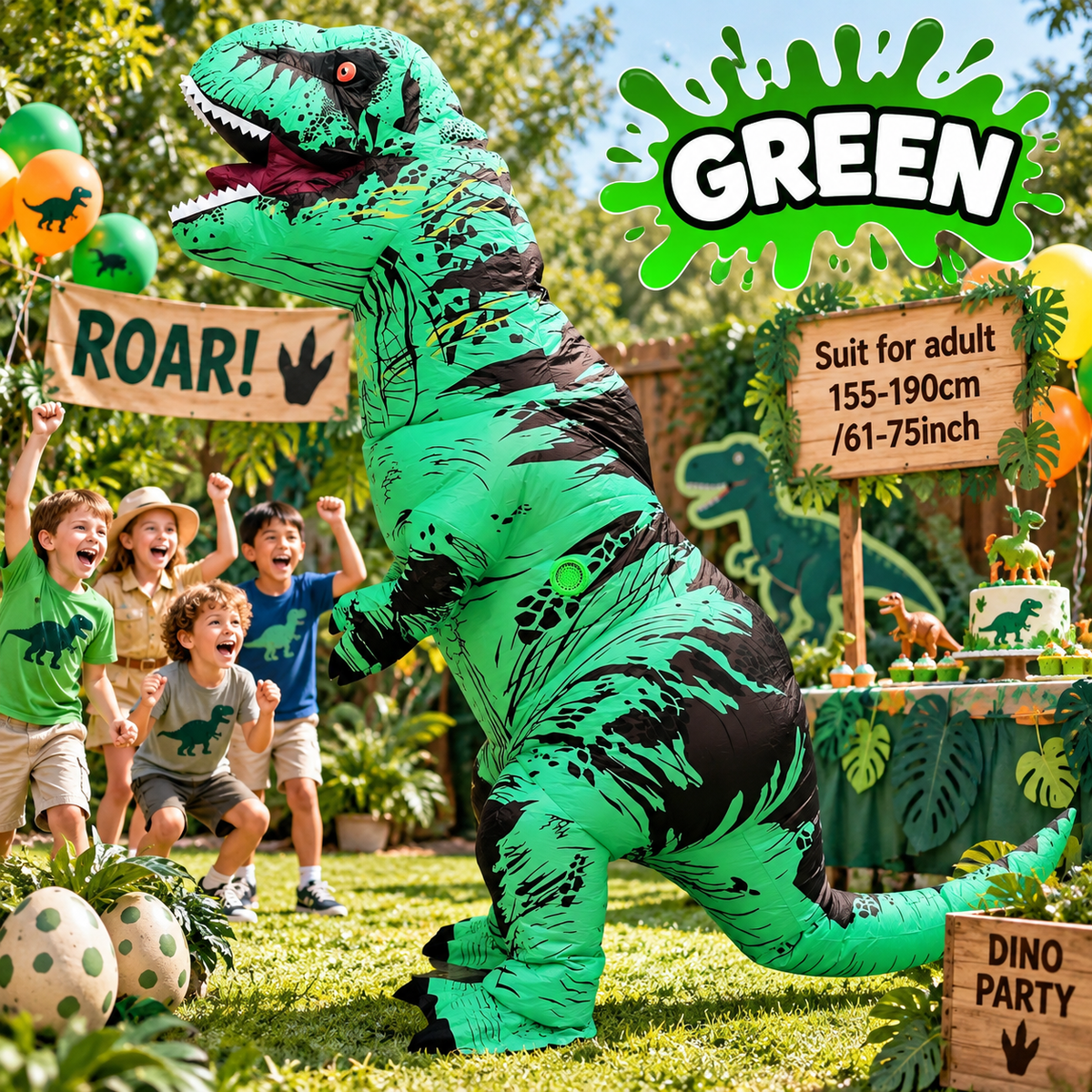 Inflatable T-Rex Costume – Adult Dinosaur Blow-Up Costume