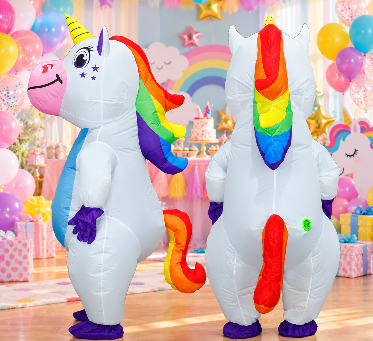Inflatable Rainbow Unicorn Costume – Adult Full Body Costume