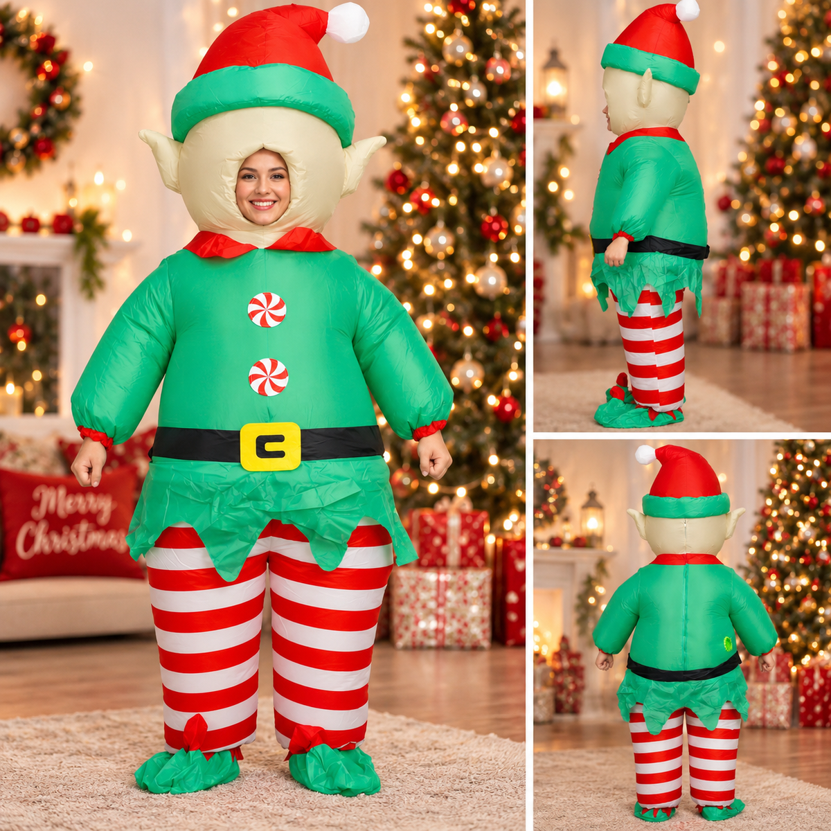 Giant Inflatable Christmas Elf Costume – Adult Unisex