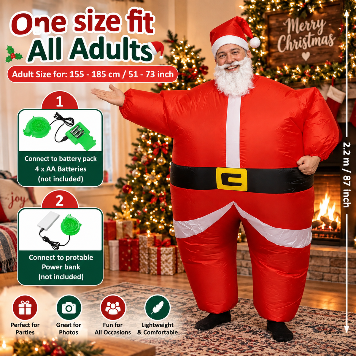 Inflatable Santa Claus Costume for Adults – Funny Christmas Party Costume