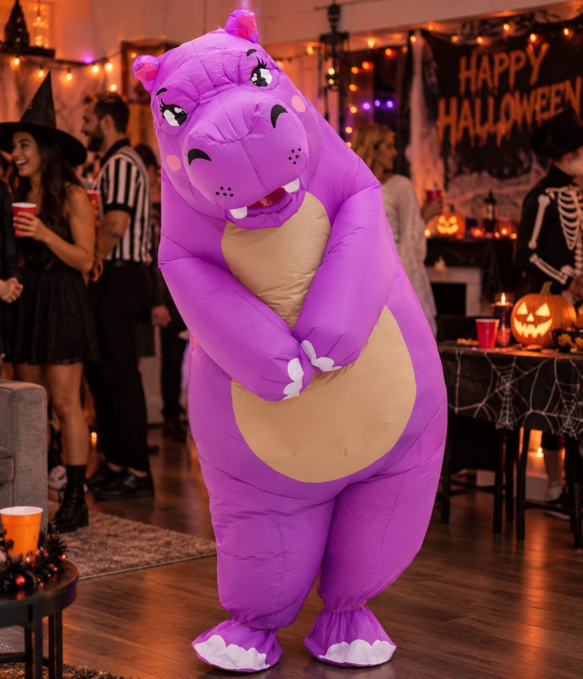 Inflatable Purple Hippo Costume – Adult Funny Animal Costume