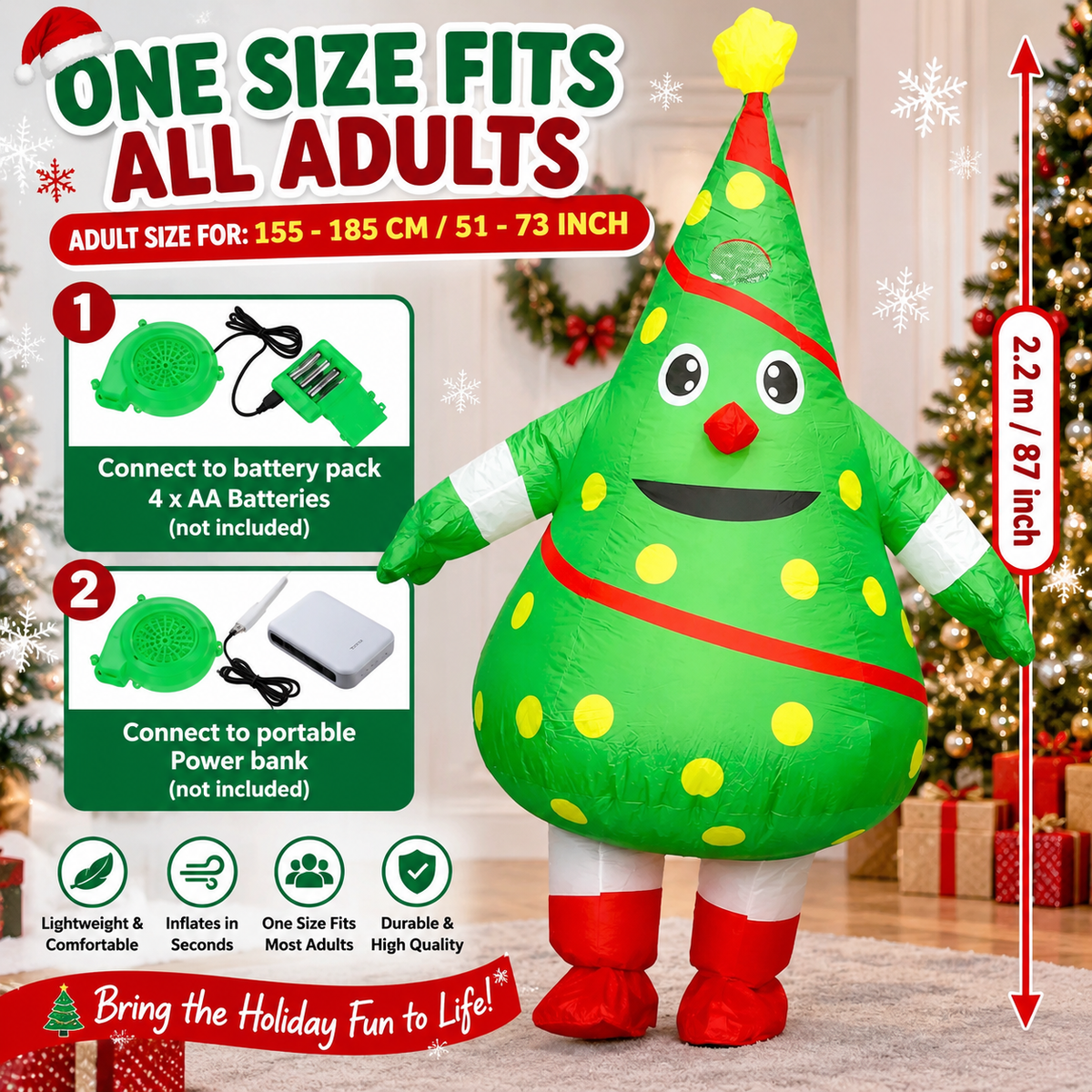 Inflatable Christmas Tree Costume – Adult Holiday Party Costume