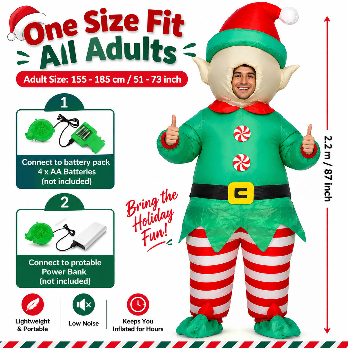 Giant Inflatable Christmas Elf Costume – Adult Unisex