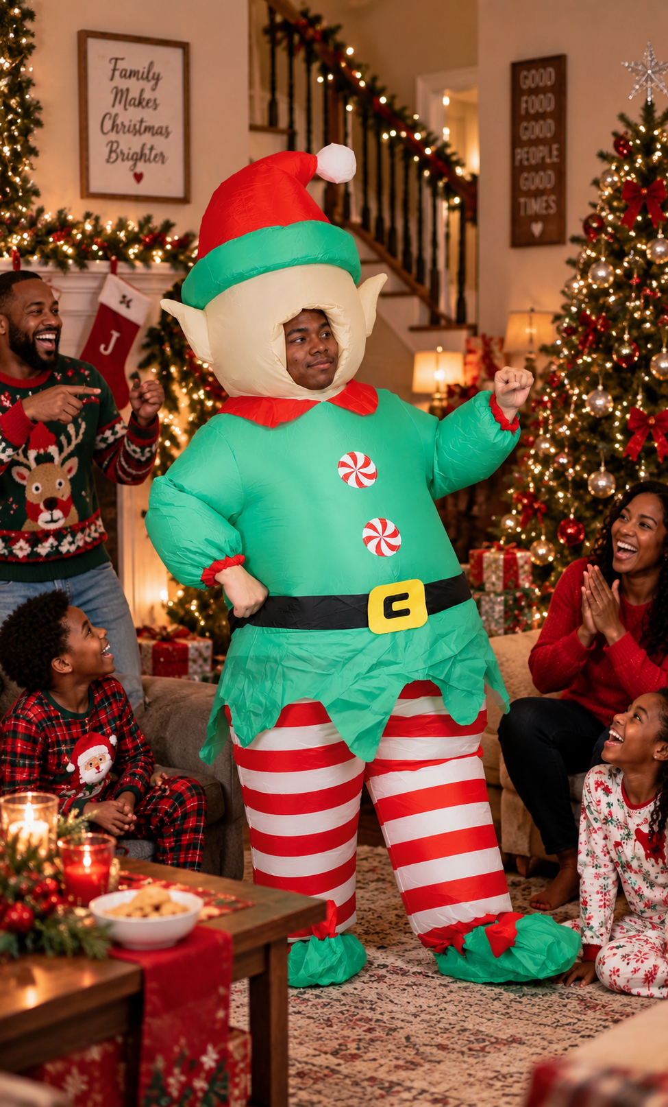 Giant Inflatable Christmas Elf Costume – Adult Unisex