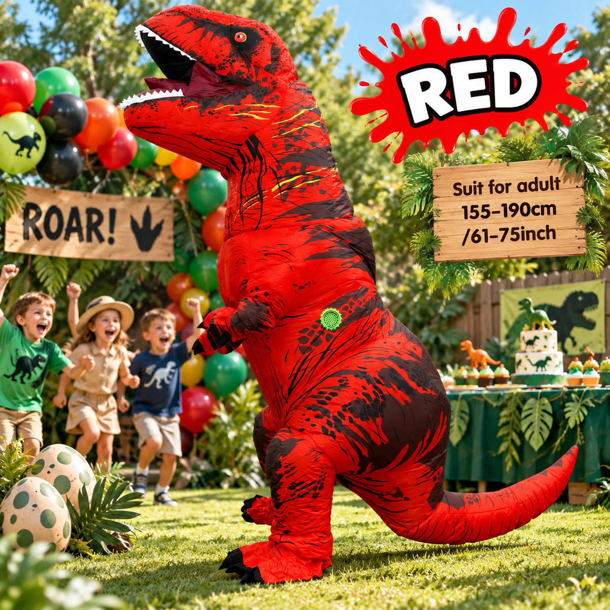Inflatable T-Rex Costume – Adult Dinosaur Blow-Up Costume
