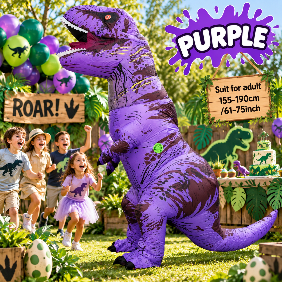 Inflatable T-Rex Costume – Adult Dinosaur Blow-Up Costume