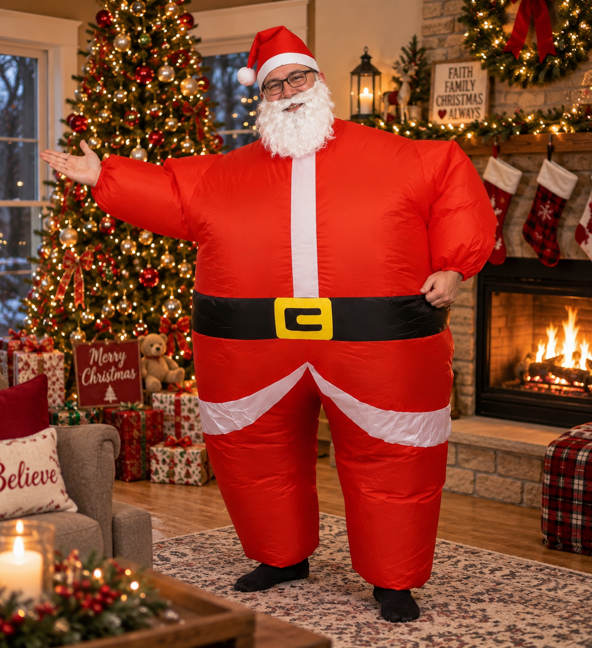 Inflatable Santa Claus Costume for Adults – Funny Christmas Party Costume
