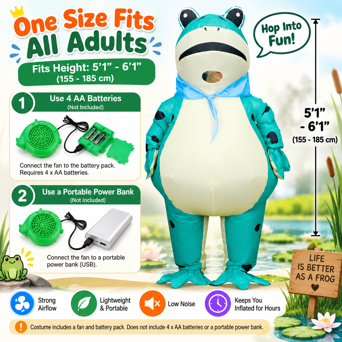 Giant Inflatable Frog Costume – Funny Adult Halloween Costume