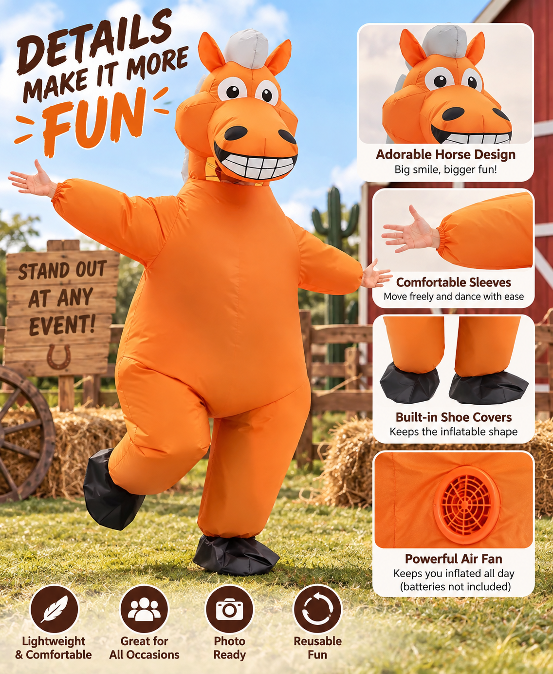 Inflatable Horse Costume – Funny Adult Blow-Up Costume