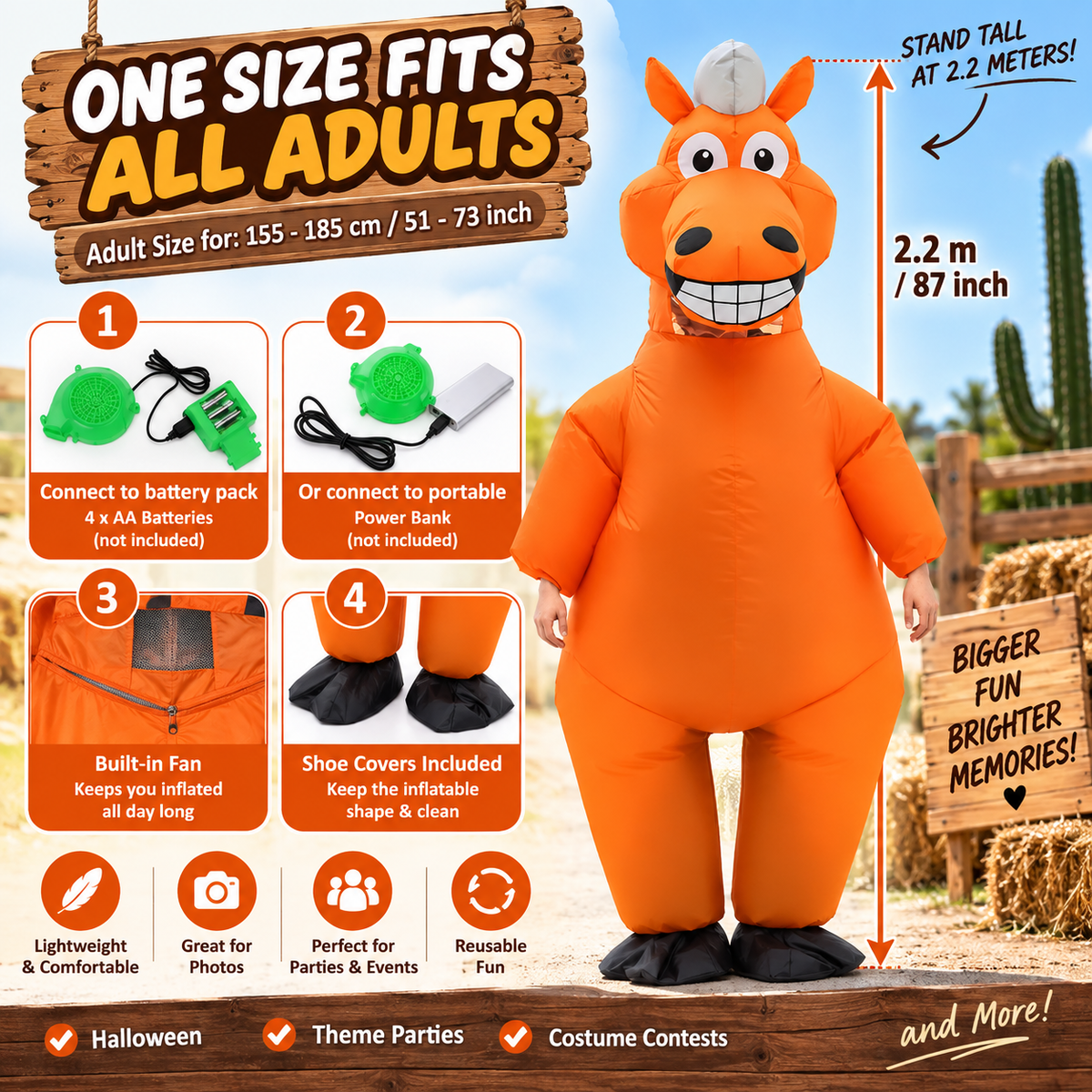 Inflatable Horse Costume – Funny Adult Blow-Up Costume