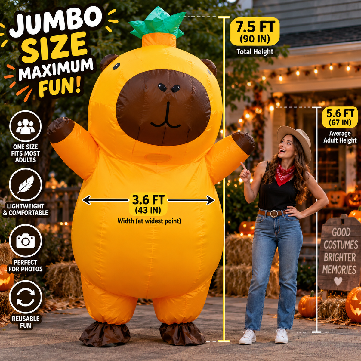 Giant Capybara Inflatable Costume – Adult Blow-Up Party Costume