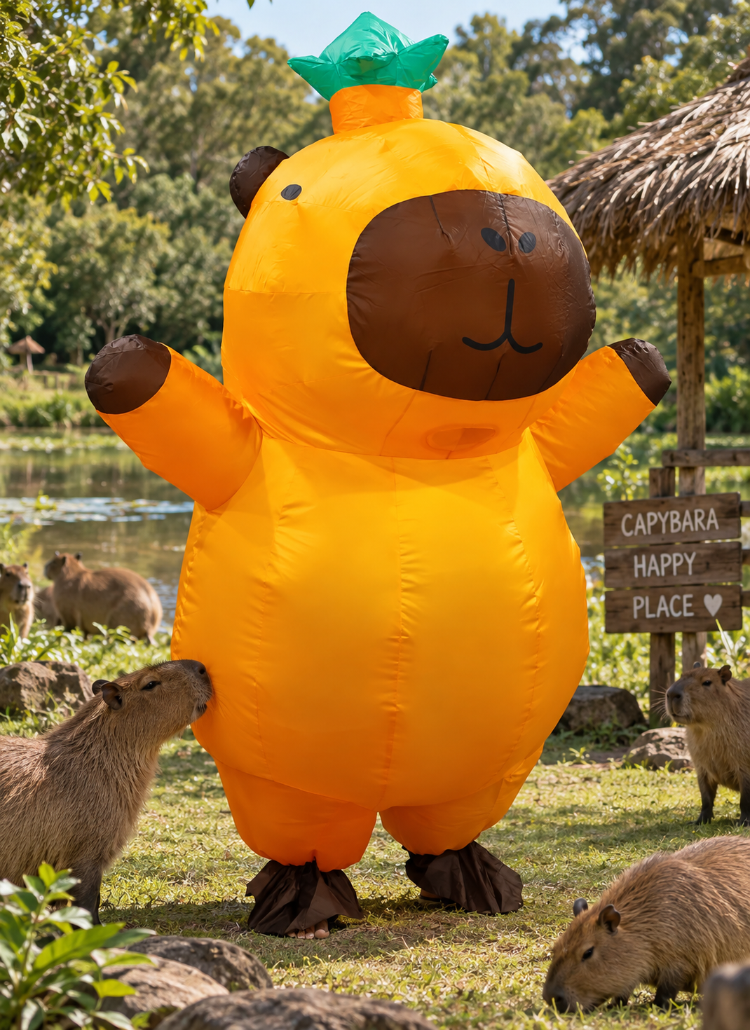 Giant Capybara Inflatable Costume – Adult Blow-Up Party Costume