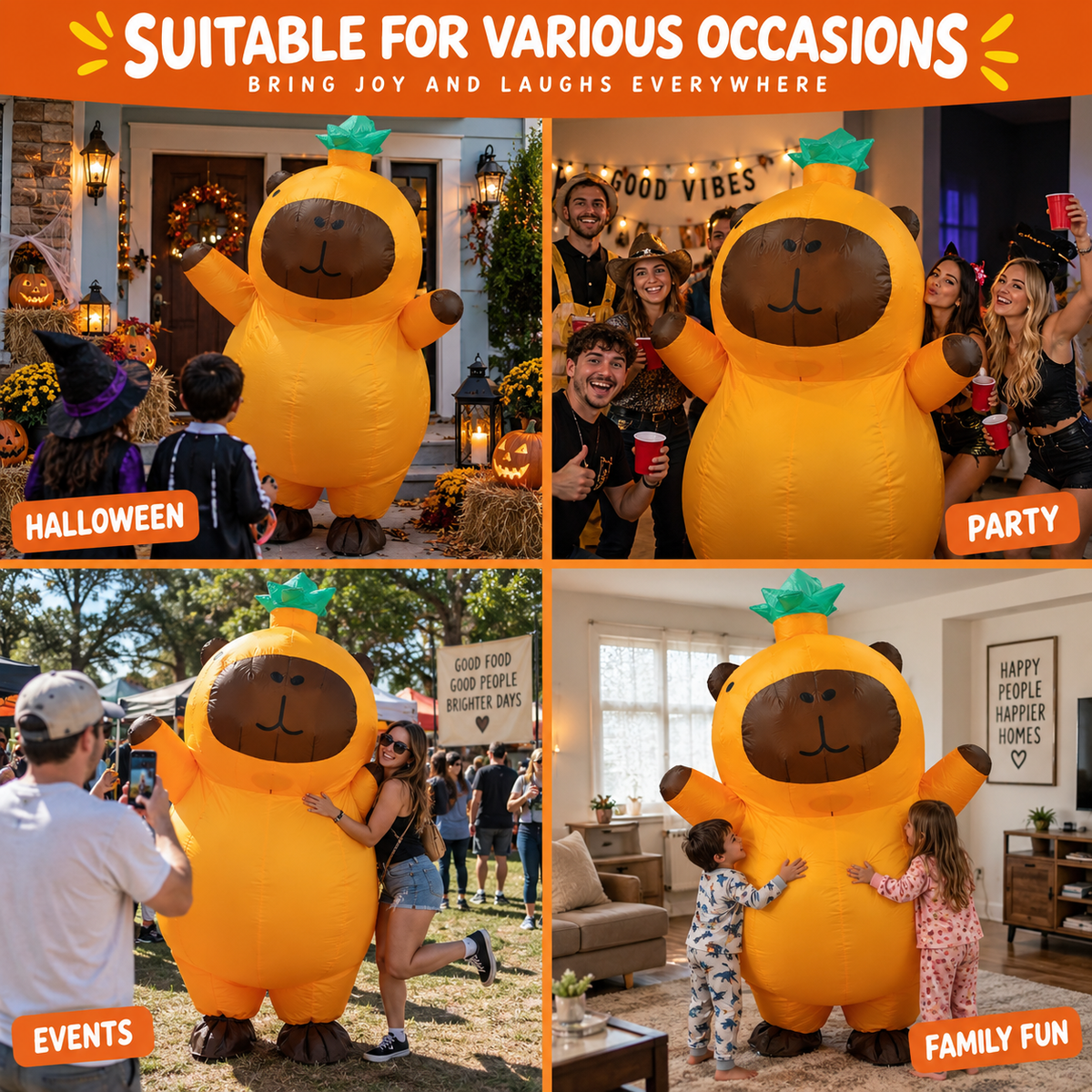 Giant Capybara Inflatable Costume – Adult Blow-Up Party Costume