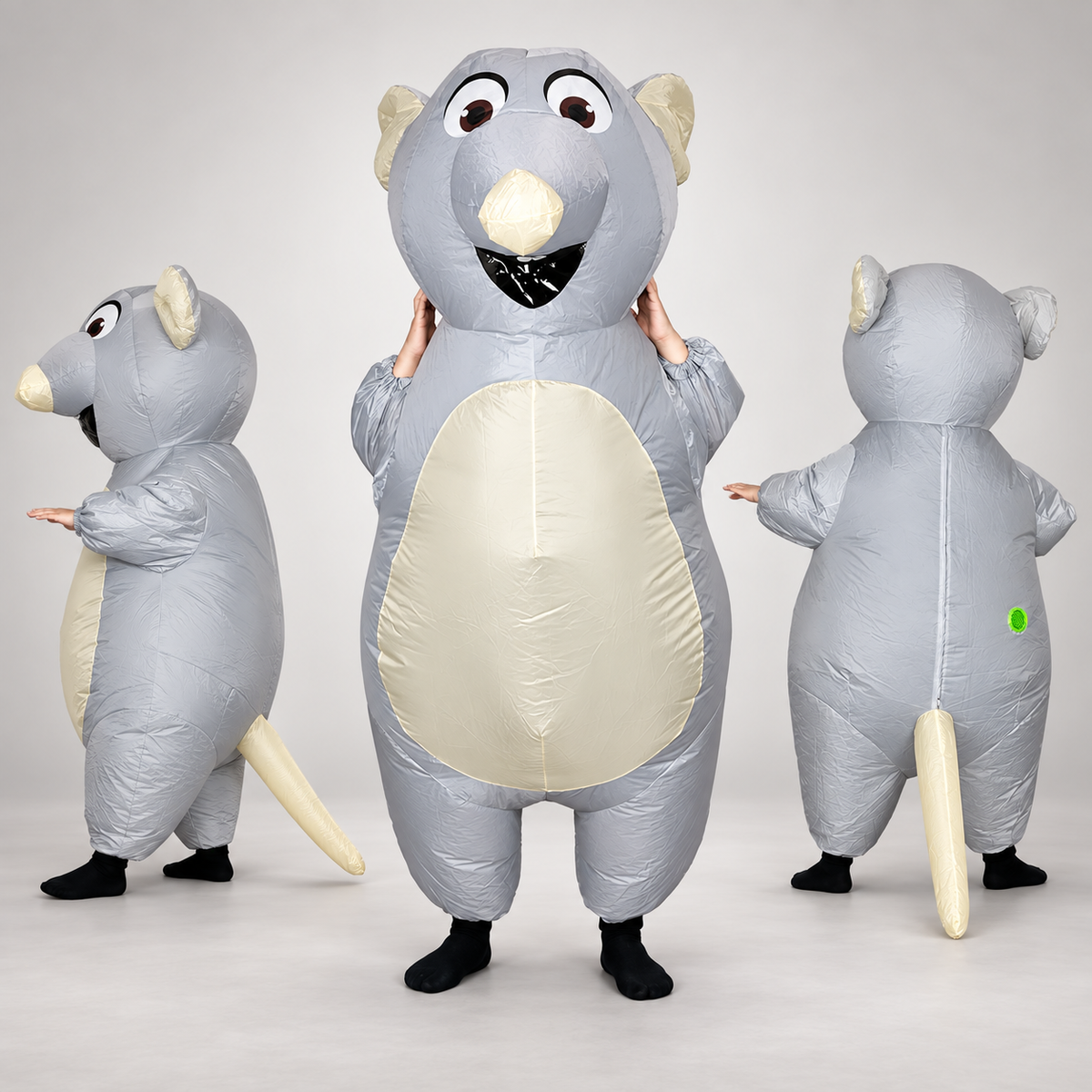 Adult Inflatable Mouse Costume – Funny Orange or Gray Animal Costume