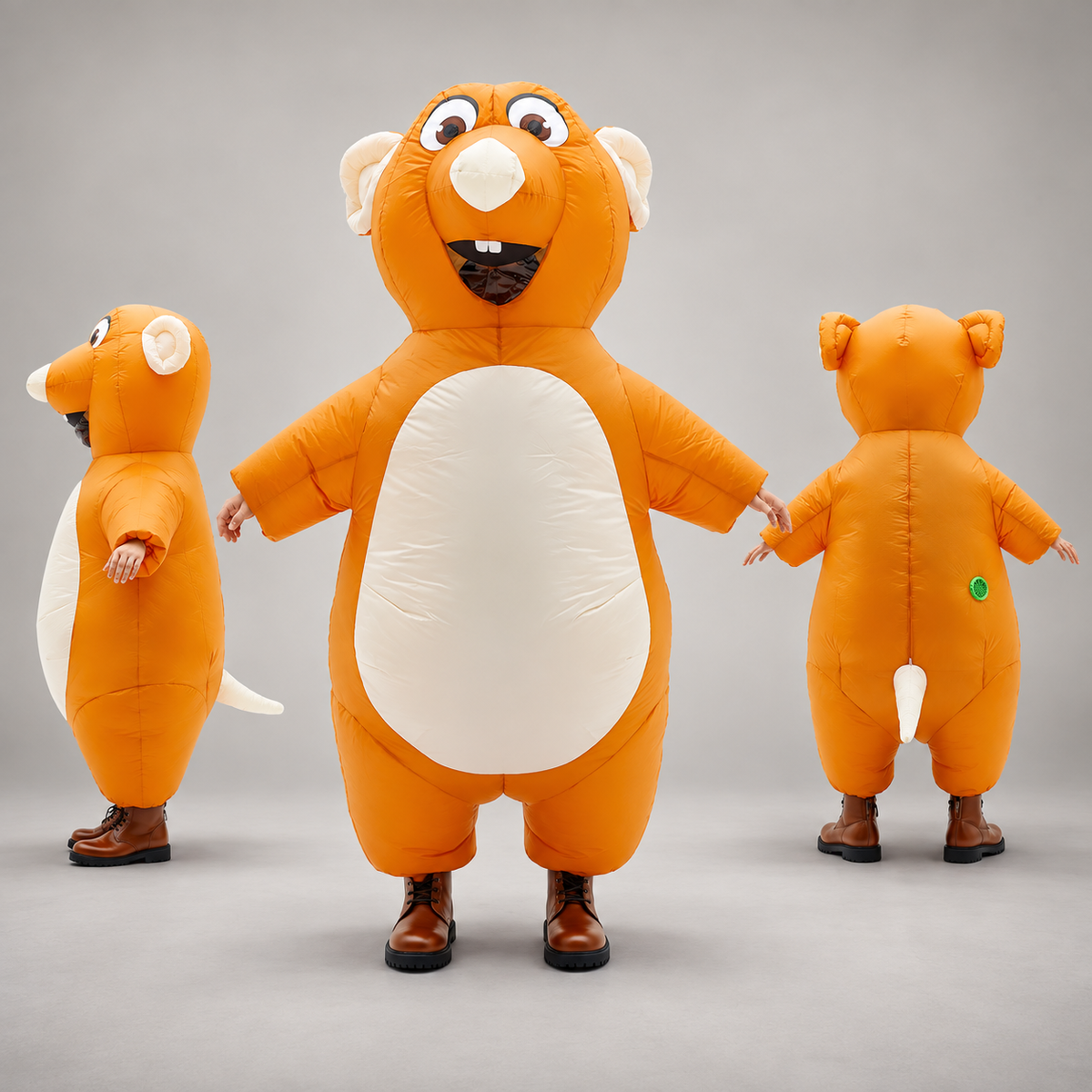 Adult Inflatable Mouse Costume – Funny Orange or Gray Animal Costume